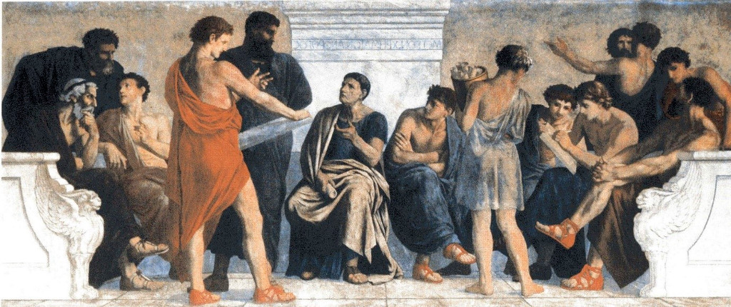 The School of Aristotle, by Gustav Adolph Spangenberg (1880)