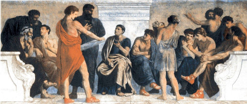 The School of Aristotle, by Gustav Adolph Spangenberg (1880)